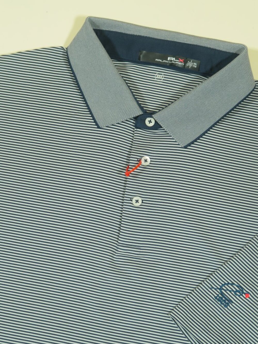 RLX Ralph Lauren Coosa Country Club Golf Polo Shirt Mens 2XL Blue White New